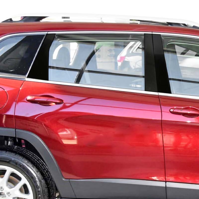 ✅ Window Door Column B Pillar Post Trim Cover Stickers For Jeep Cherokee 2014-23