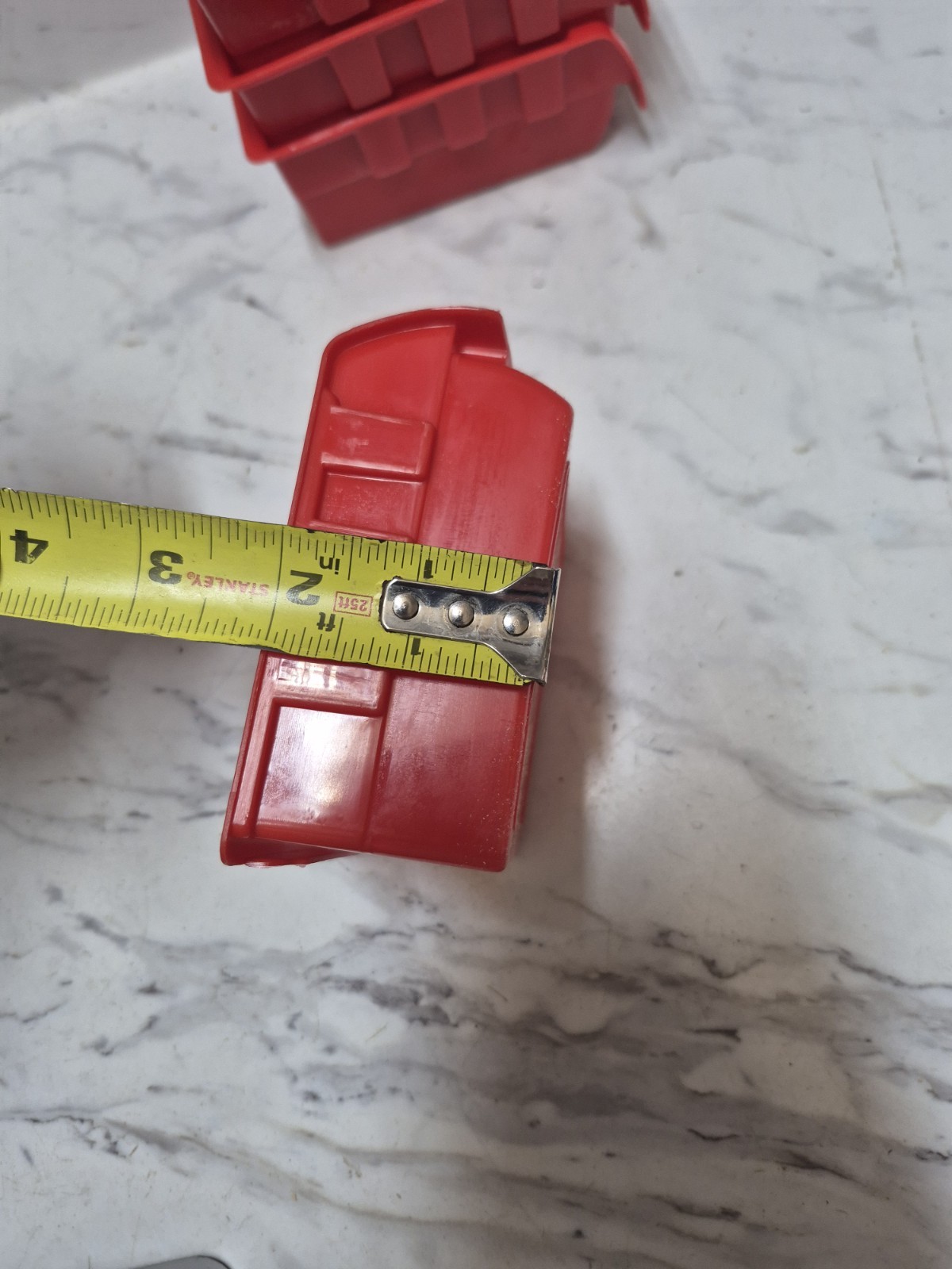 Plastic Stacking Bin Red Craft Bolts Nuts Small Parts Storage Container 6 Pcs