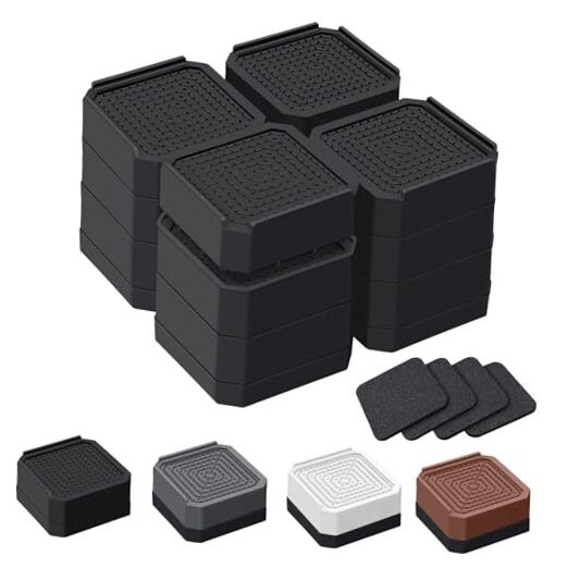 Bed Risers and Furniture Risers, Heavy Duty Three layers 4.3 Inch Black