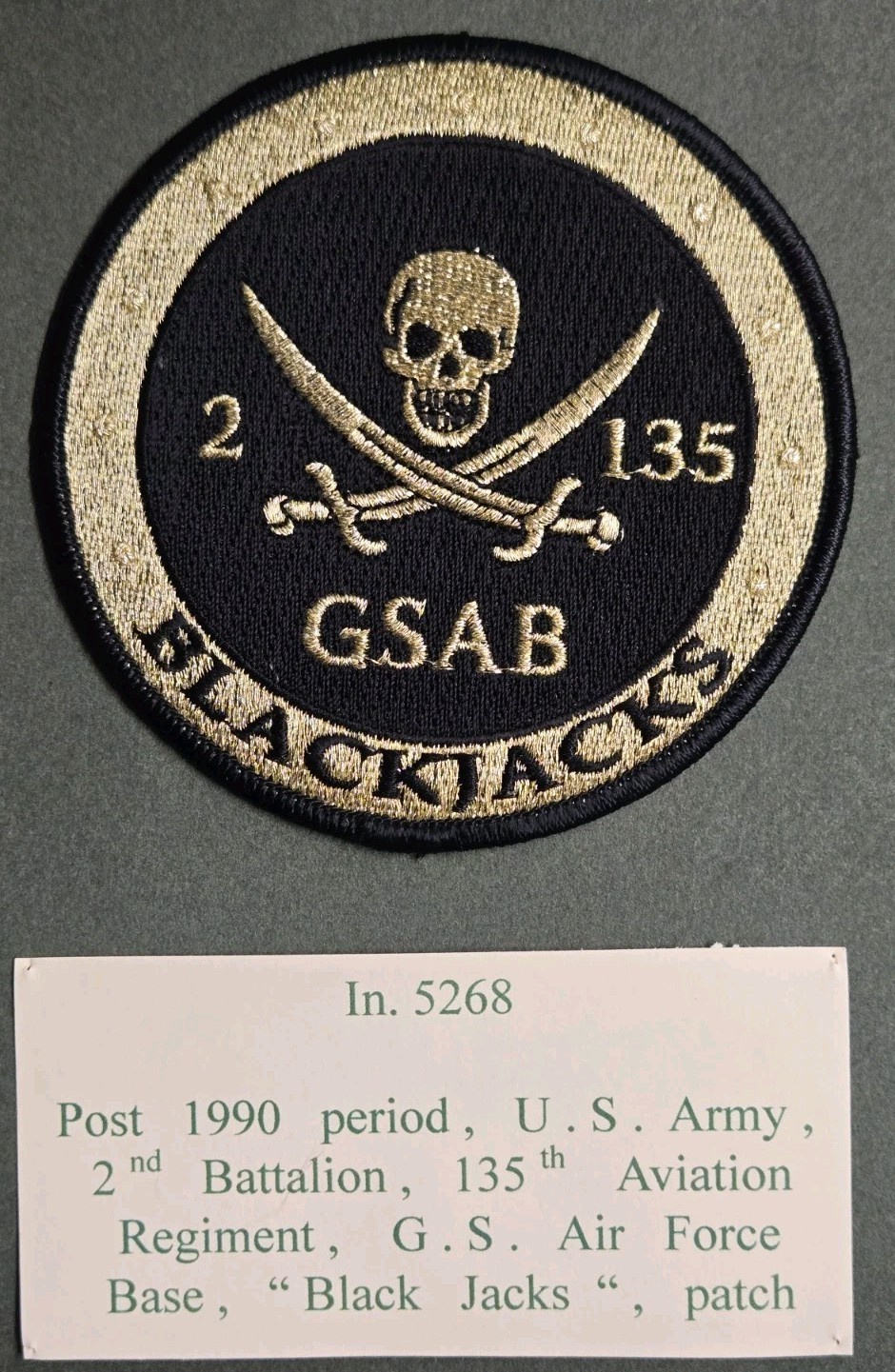 2nd Battalion 135th Aviation Regiment "BLACKJACKS" Patch (303)