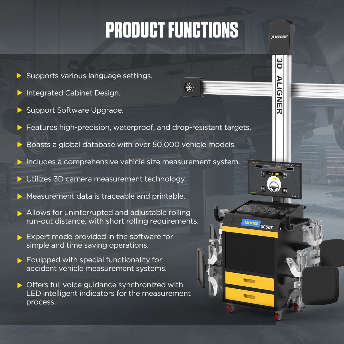 3D Wheel Alignment Machine Wheel Aligner Win System Cloud Service TV Tablet