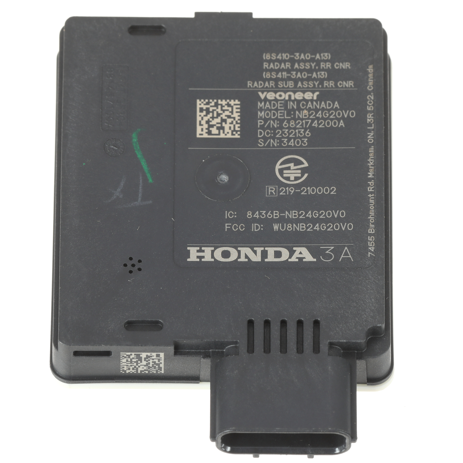 Genuine Honda Blind Spot Radar 8S411-3A0-A13