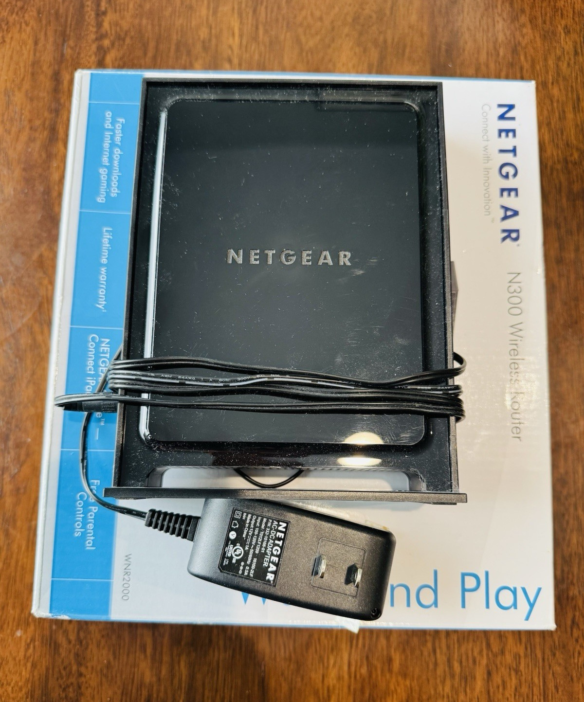 NETGEAR WNR2000 N300 Wireless Router 300 Mbps 4-Port Parental Controls Black