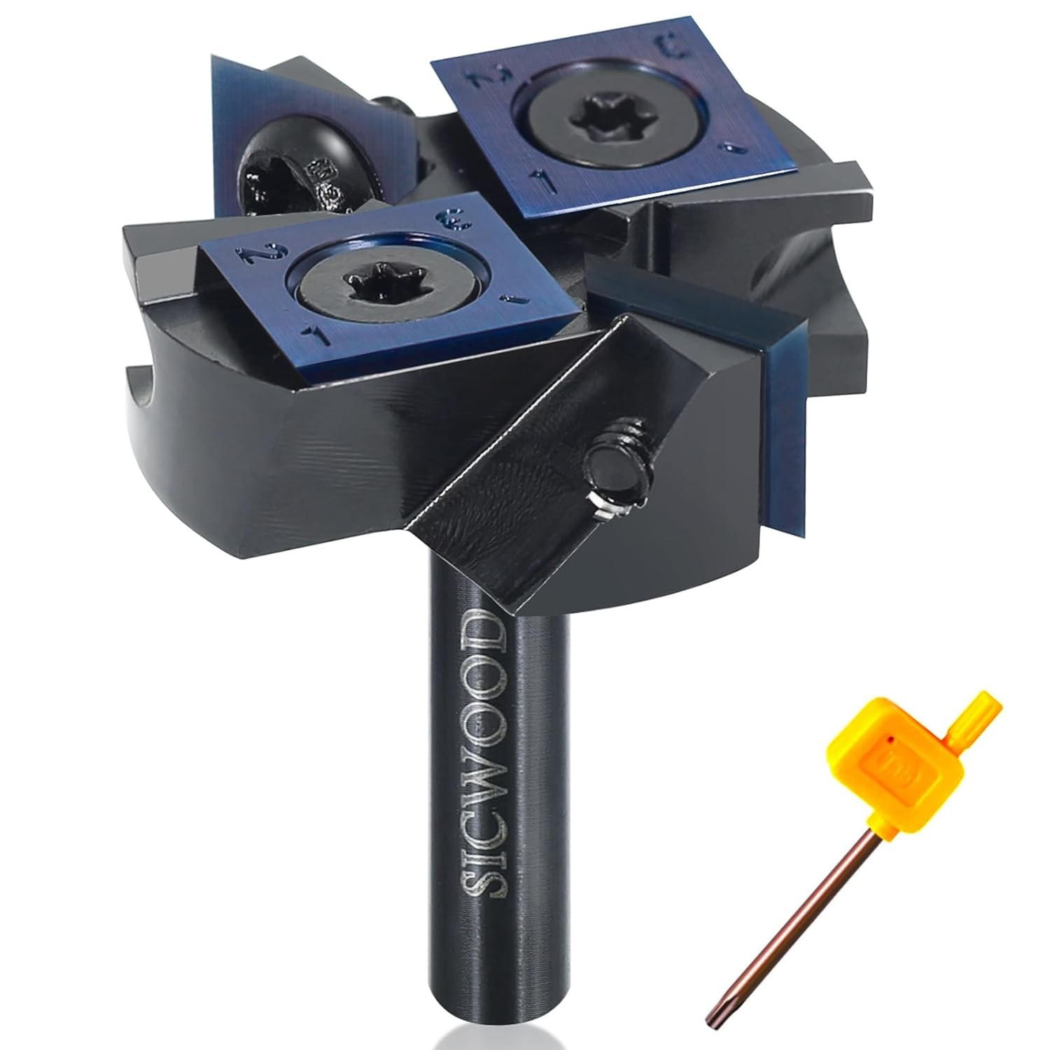 Slab Flattening Router Bit 1/4 Shank,1-1/2” Cutting Dia,2+2 Carbide Insert