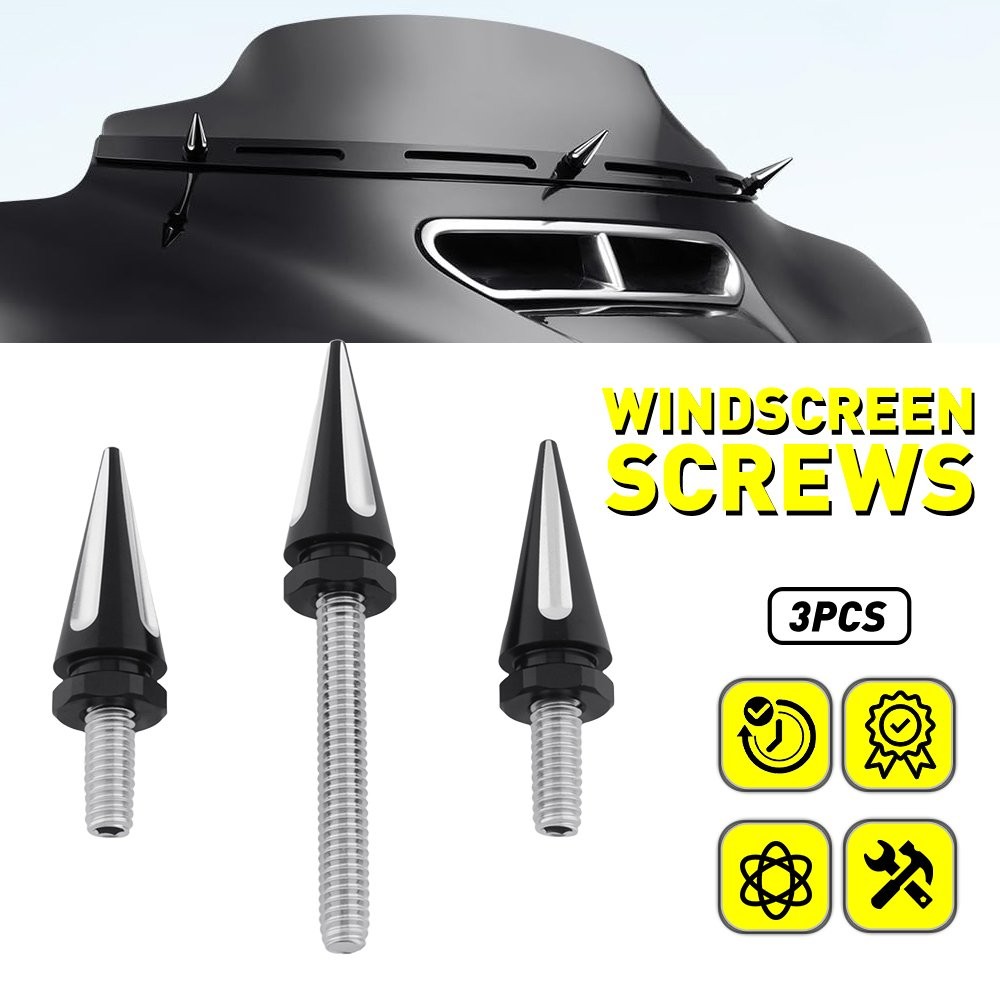 Windshield Spike Bolts Black White for Harley Touring Electra Street Glide 2014+