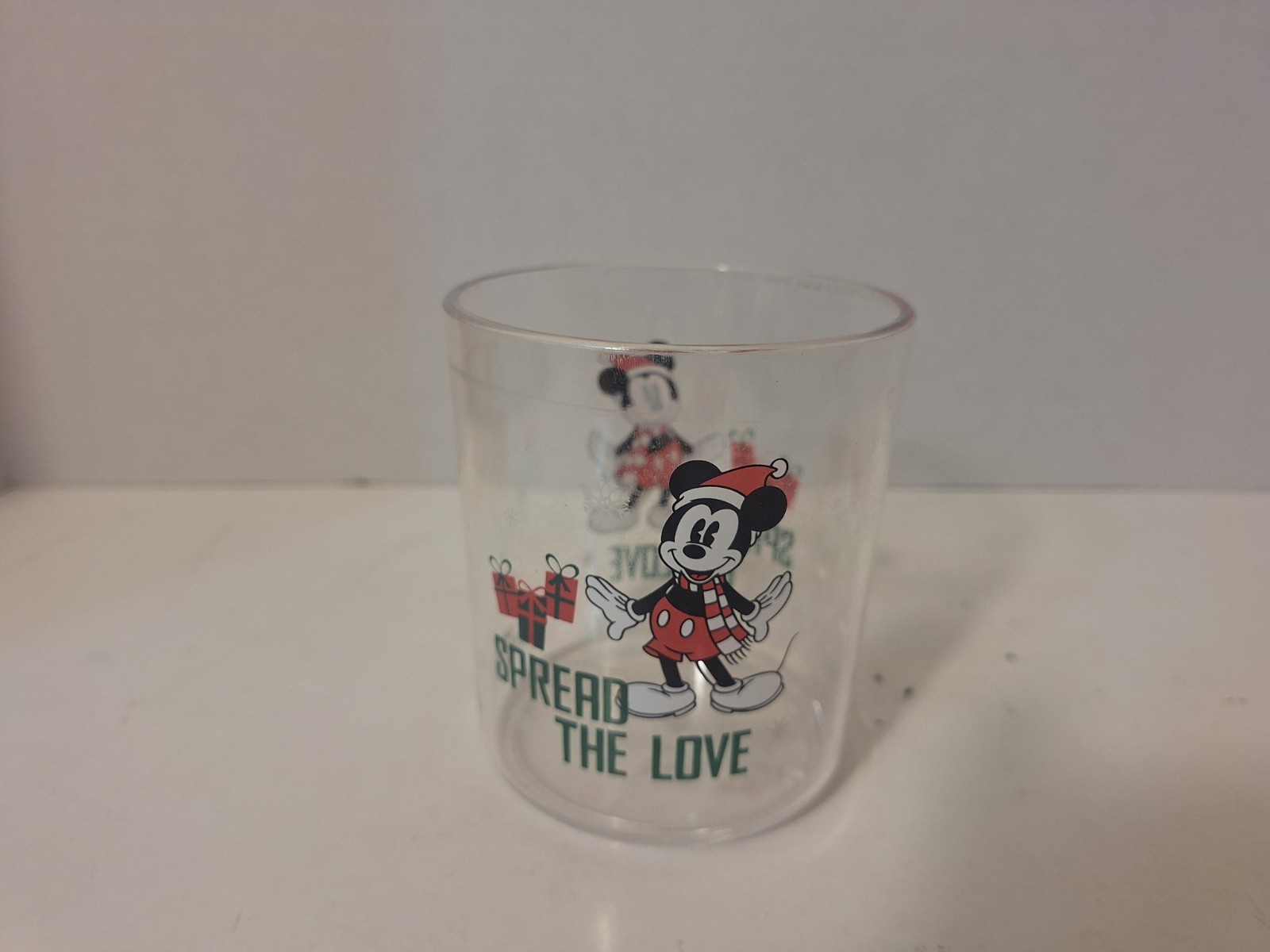 Mickey Mouse Acrylic tumbler 4 Christmas Holiday Cups Kohls 05/23