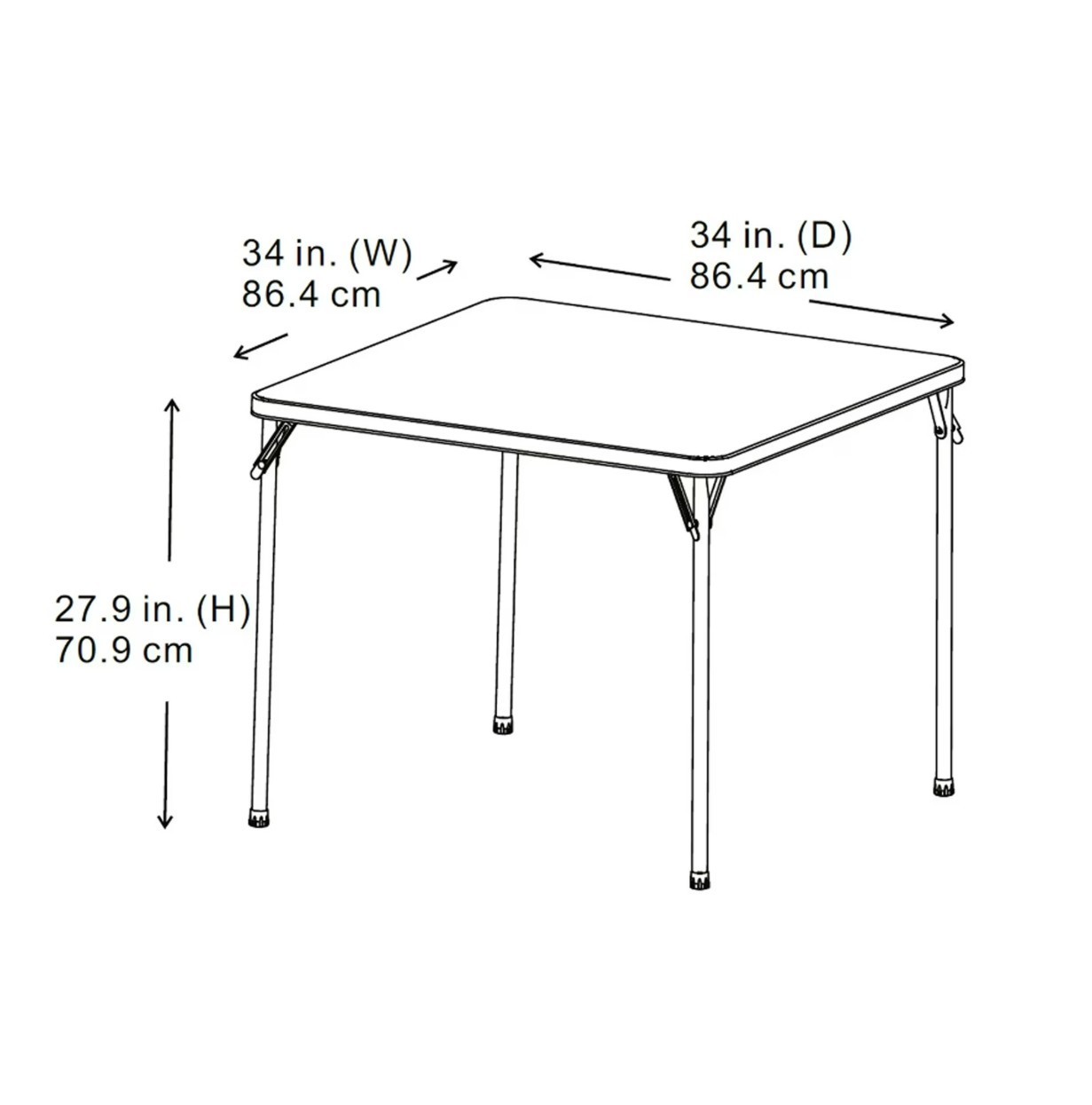 Mainstays 34" Fixed Table Top Folding Legs Card Table, Walnut