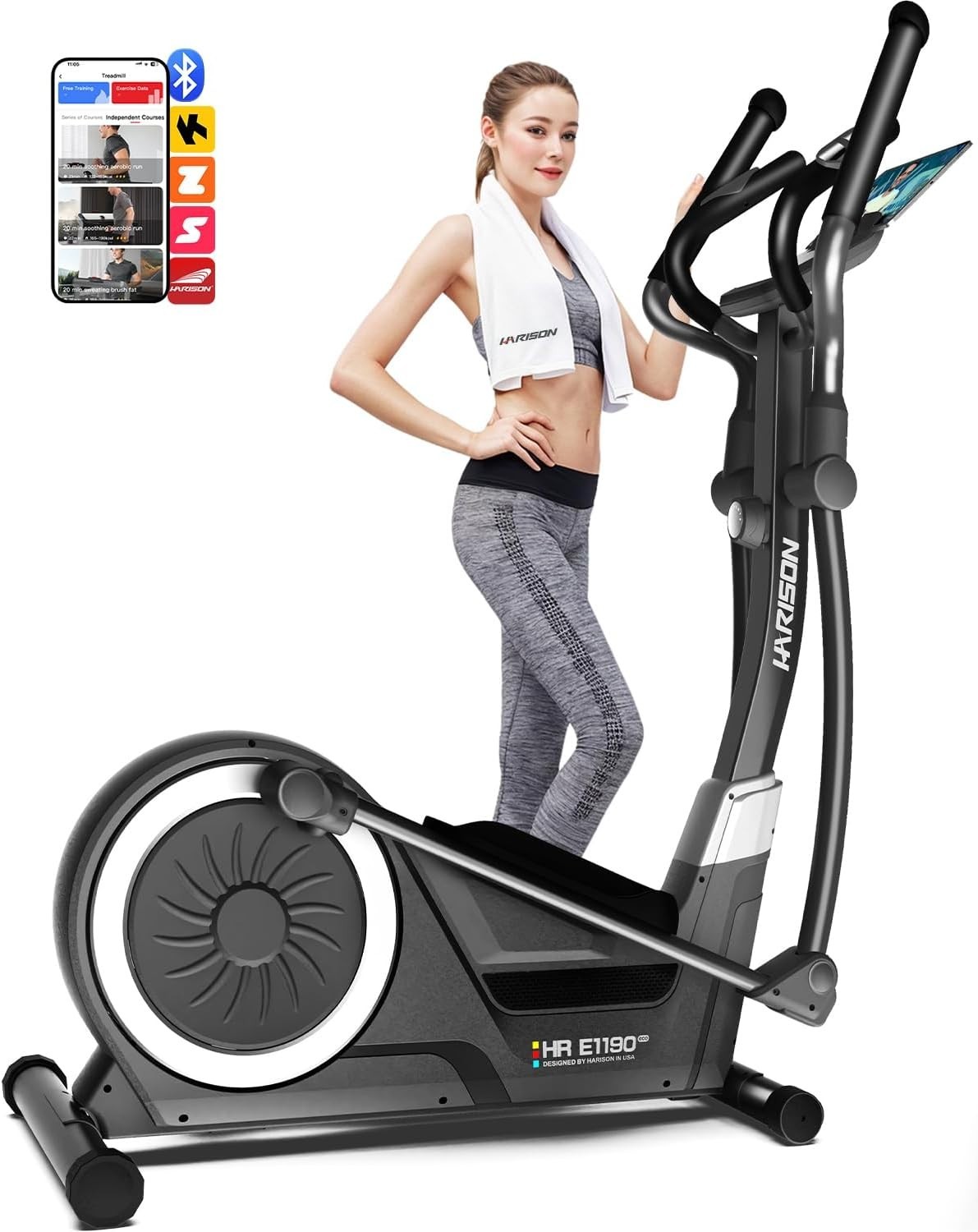 HARISON Elliptical Machine for Home 350 LBS Capacity with HARISON Bluetooth