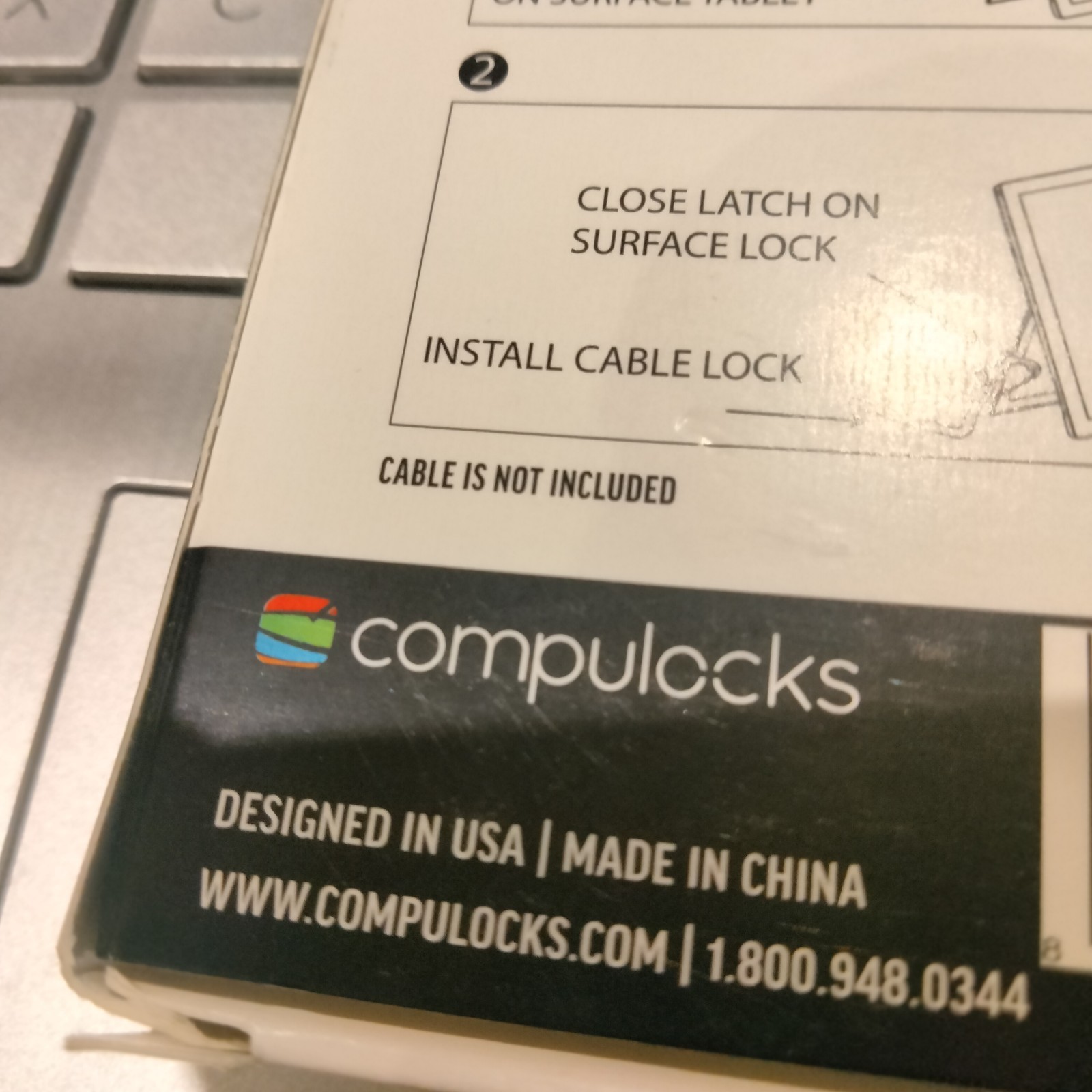 2 Compulocks Microsoft Surface Pro & Go T-bar Lock Adapter SFLDG01 Ledge Slot