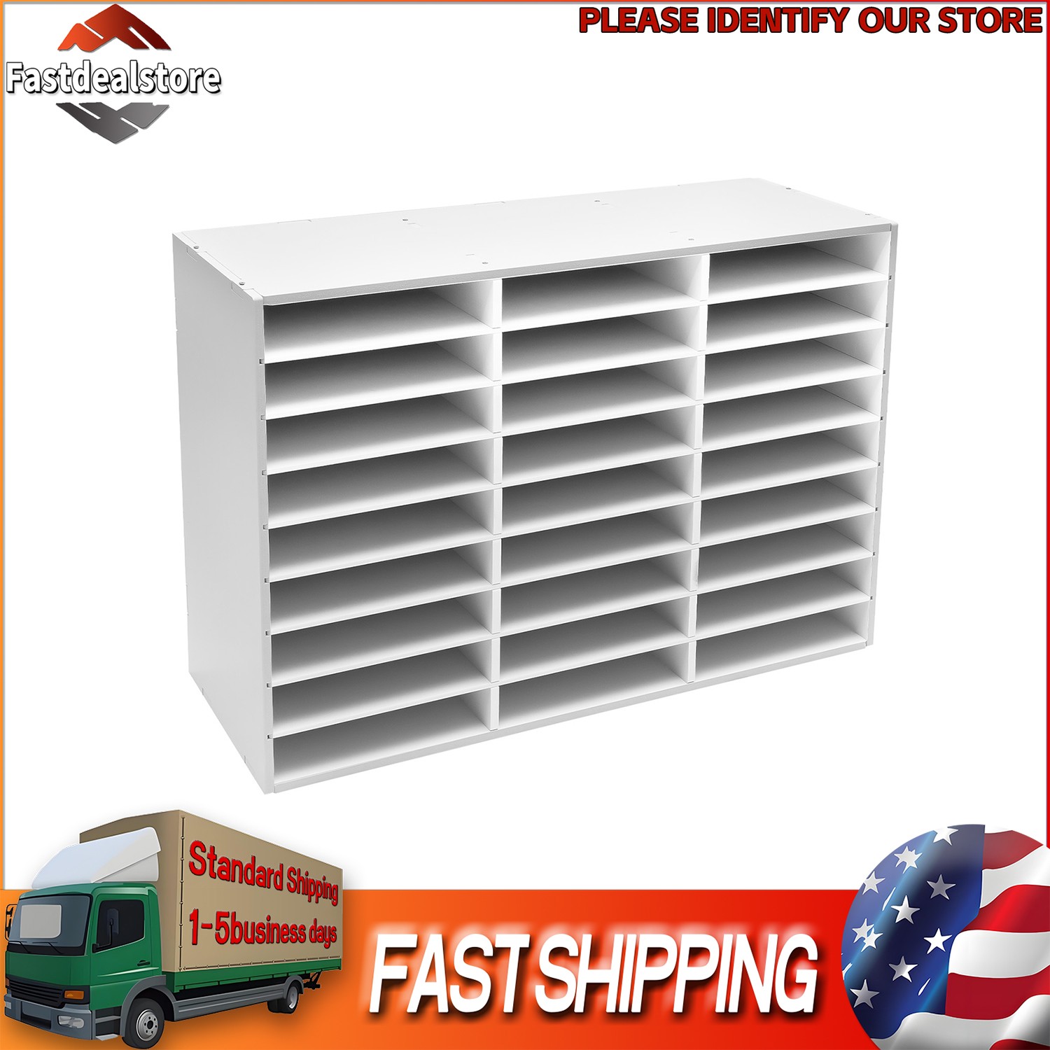 File Holder Mailbox White 27 Slots Classroom Keepers Literature Storage Rack PVC