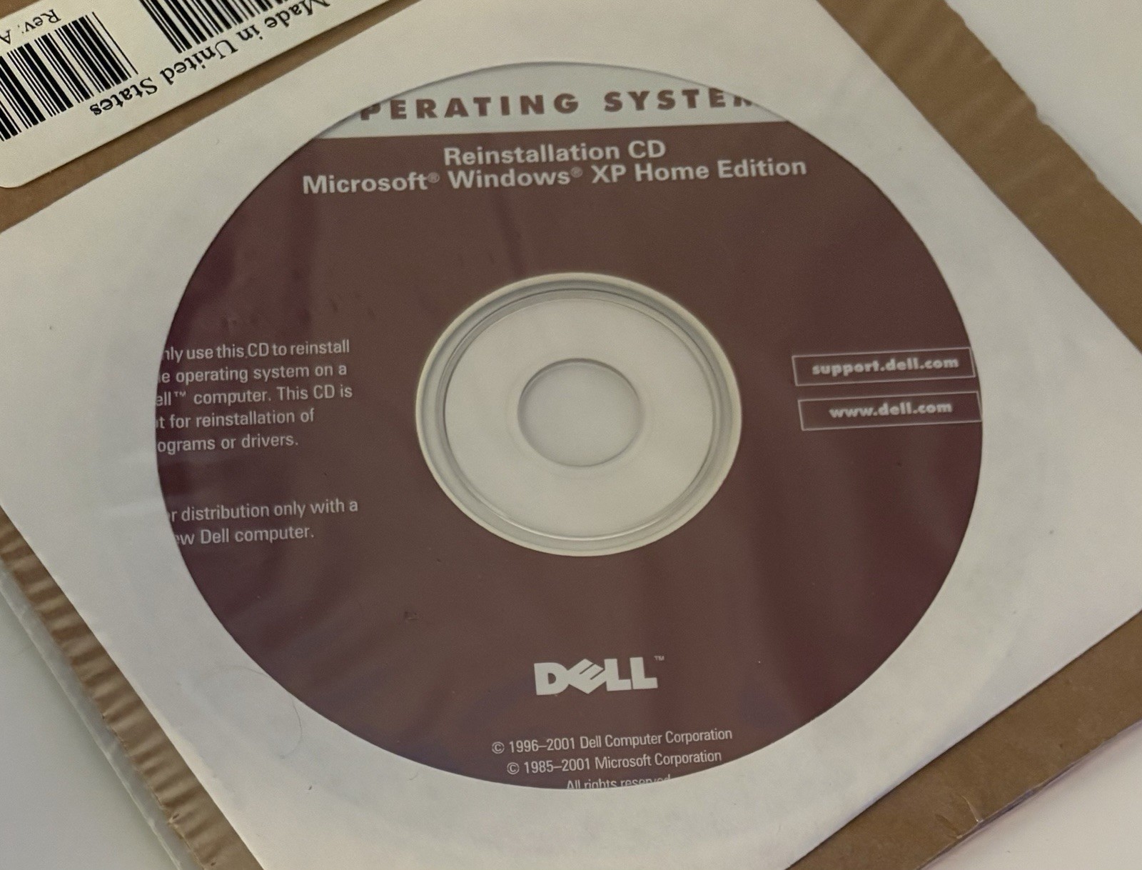 Vintage Microsoft Windows XP Home Edition Dell - Version 2002 - Factory Sealed