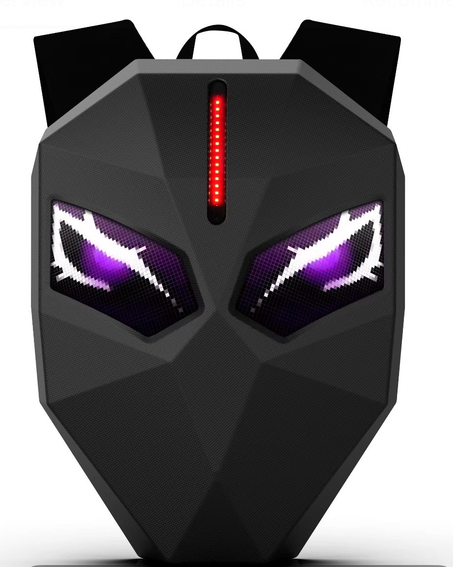 LED programmable hard case backpack