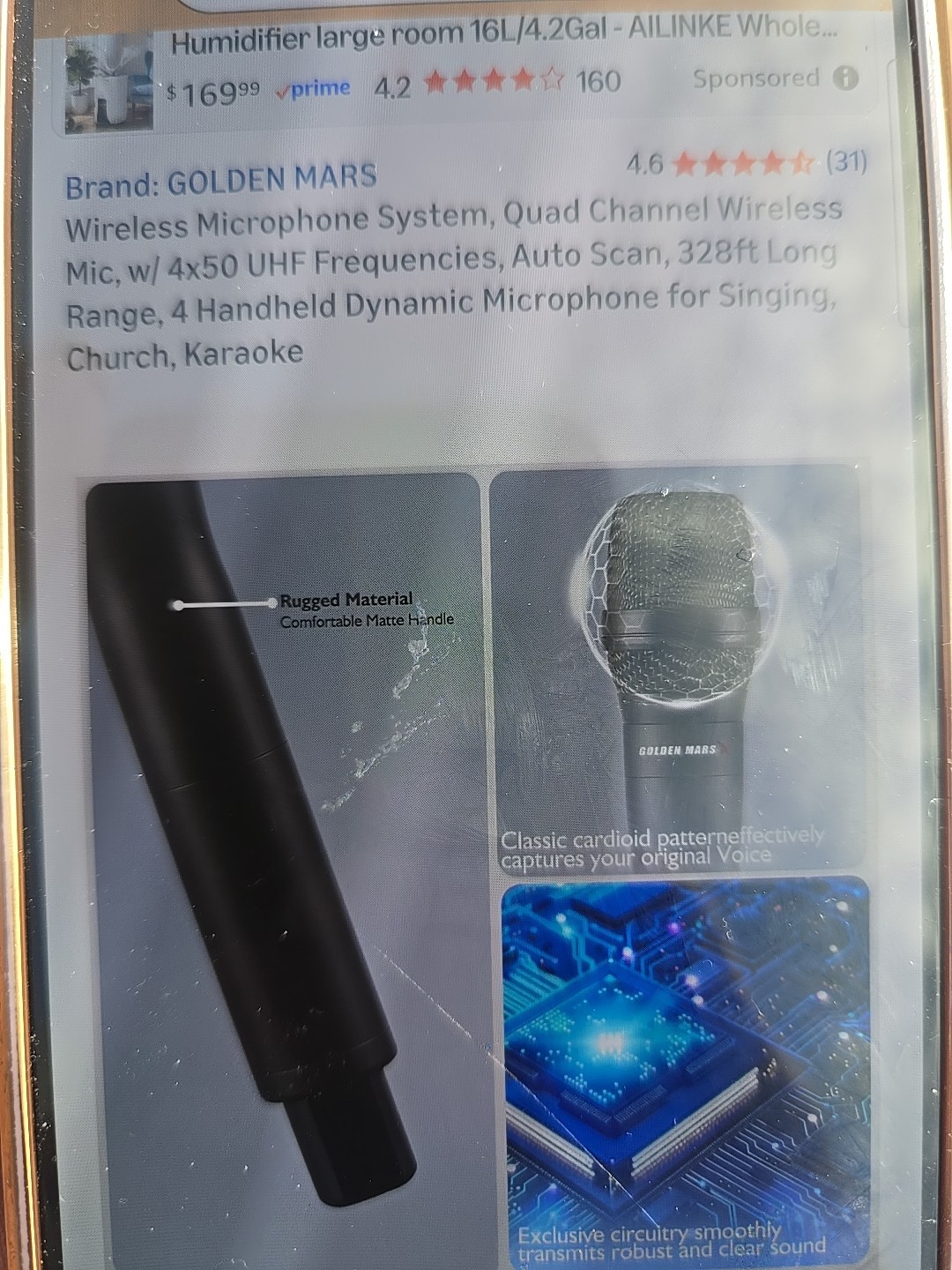 4 Wireless Microphone System, Quad Channel Wireless Mic, w/ 4x50 UHF Frequency