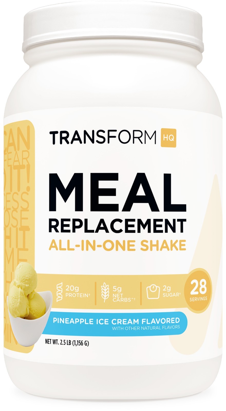 TransformHQ Meal Replacement Shake Powder 28 Servings (Pineapple Ice Cream)