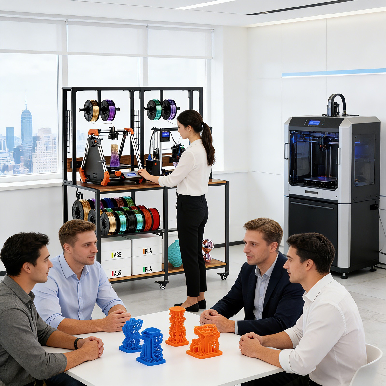 Heavy-Duty 3D Printer Stand with Filament Storage & Lockable Wheels