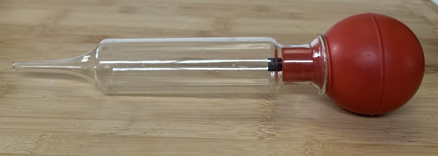 Antique Asepto Glass Medical Syringe with Red Rubber Bulb Collector Curiosities