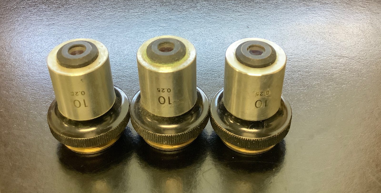 Lot of 3 NIKON JAPAN OBJECTIVE 10x LENS OPTICS MICROSCOPE PART