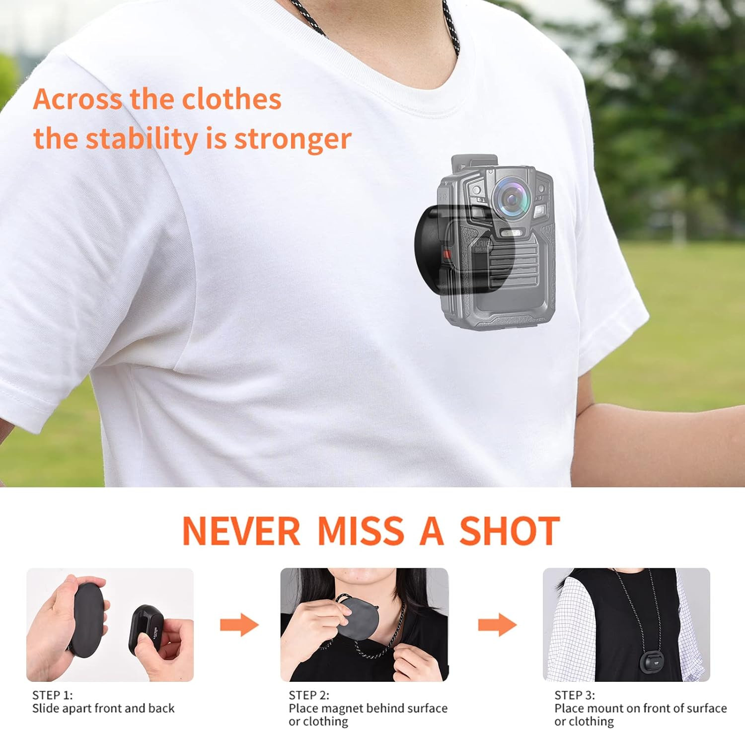 Universal Body Camera Mount Magnetic Neck Holder Camera Mount Replacement for BO
