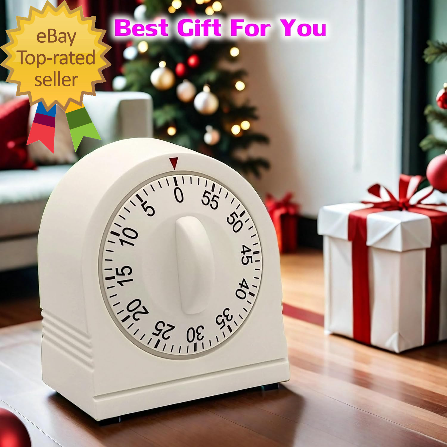 60 Minute Visual Mechanical Timer with Loud Alarm for Classroom Home kitchen