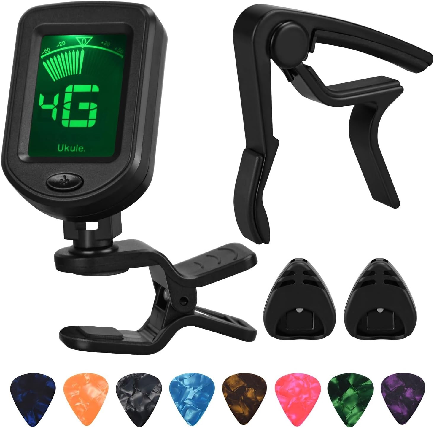 Guitar Capo Tuner Set With Picks And Holder For Beginners And Players Random New