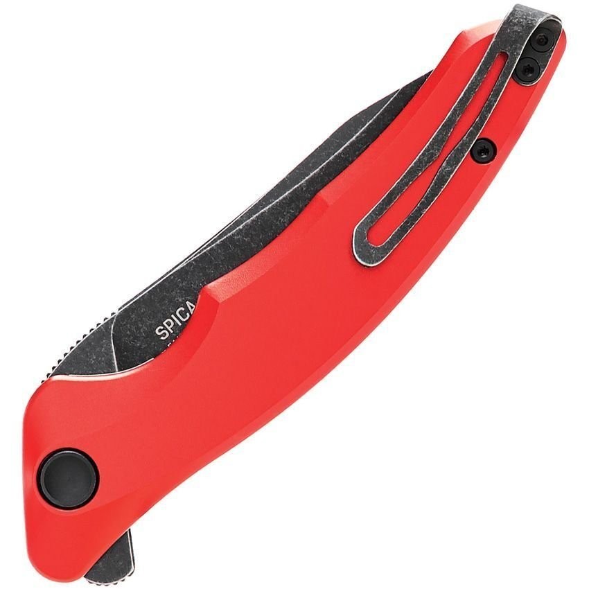 Steel Will Spica Red 3.5" 154CM Linerlock Stonewash Folding Knife - F44-05