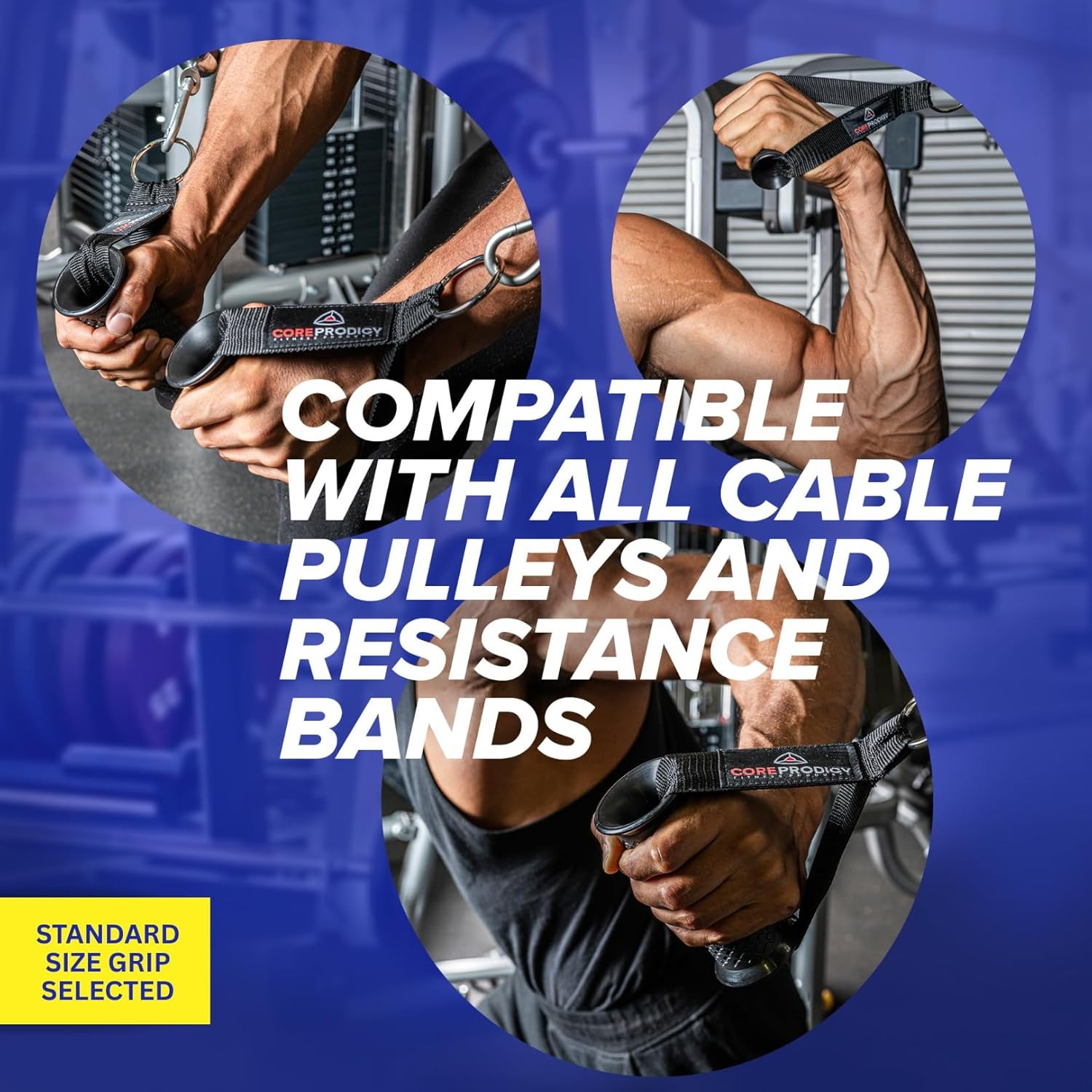 Core Prodigy Heavy Duty Exercise Handles - Grip Attachments for Cable Machine