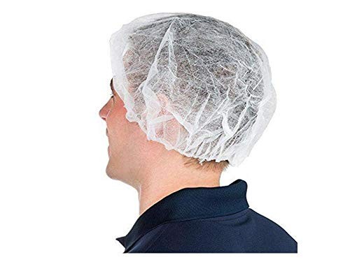 100 Pack Disposable Hair Nets for Salon Food Service, 21 White Caps