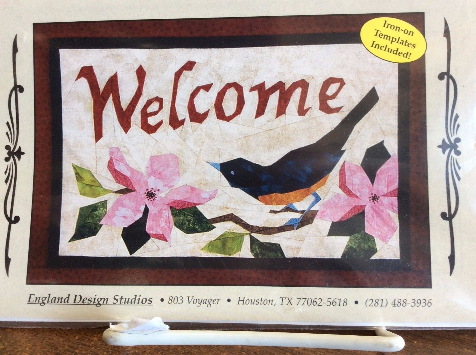 ENGLAND DESIGN STUDIOS #W-701 WELCOME QUILT PATTERN-21 1/2 X 17 1/2