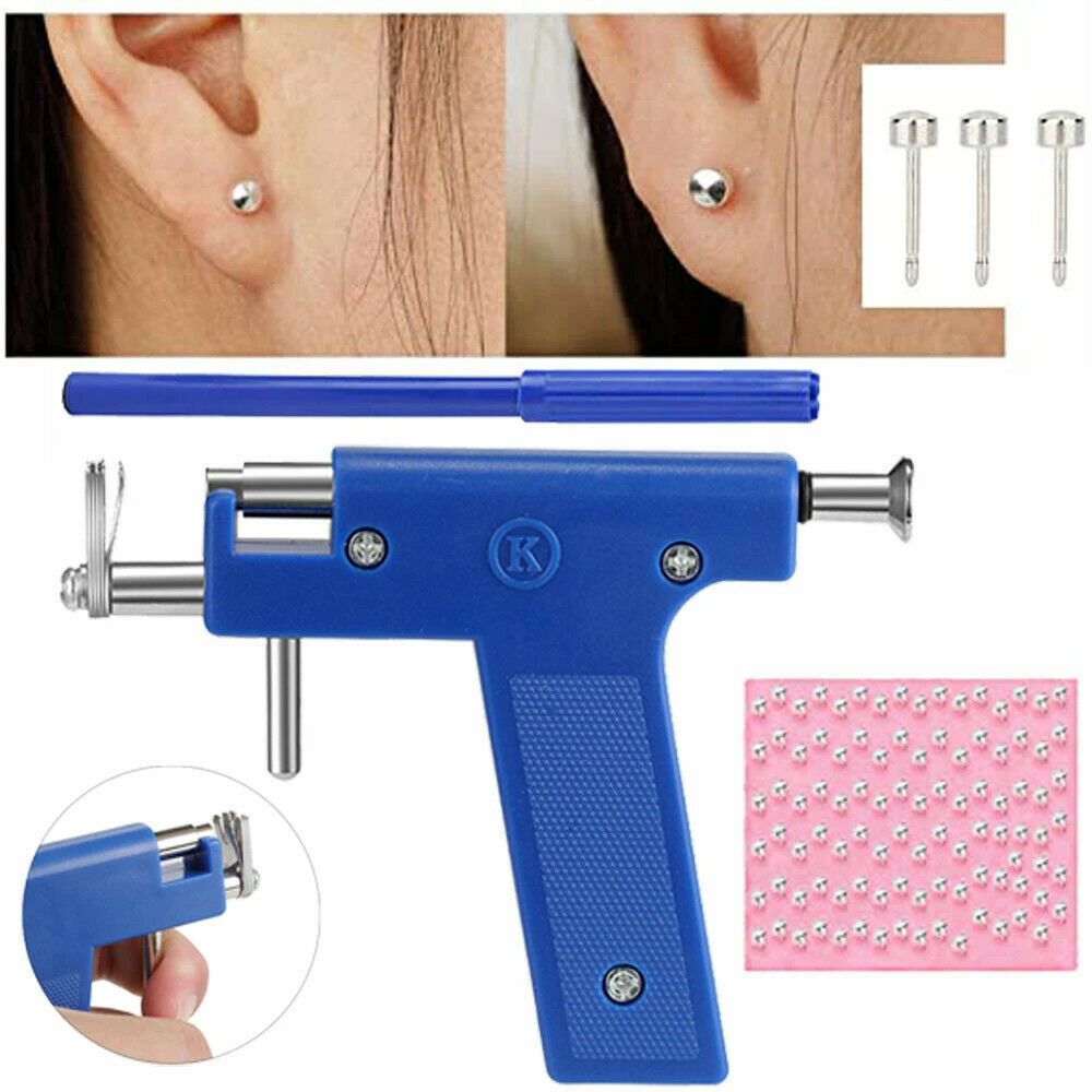 Professional Ear Nose Navel Body Piercing Gun Kit Tool with 98 Studs