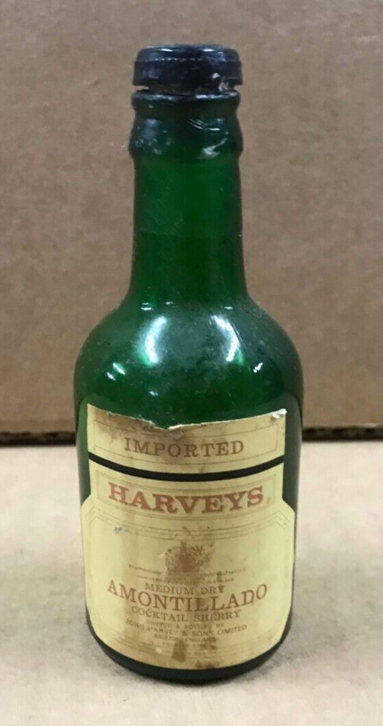 Vintage Harvey's Amontillado Cocktail Sherry Empty Mini Bottle