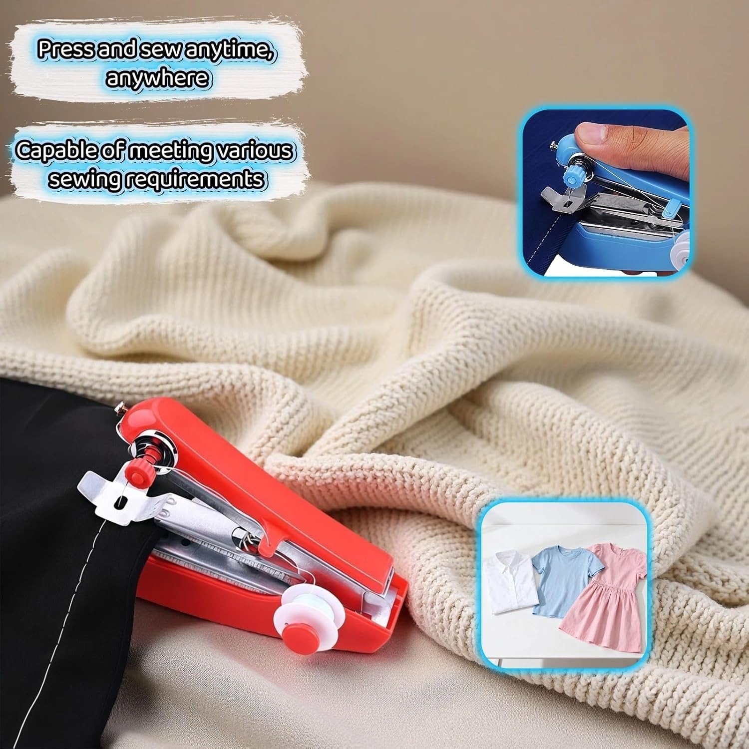 Adjustable Handheld Sewing Machine - Perfect for All Fabrics and Easy Repairs