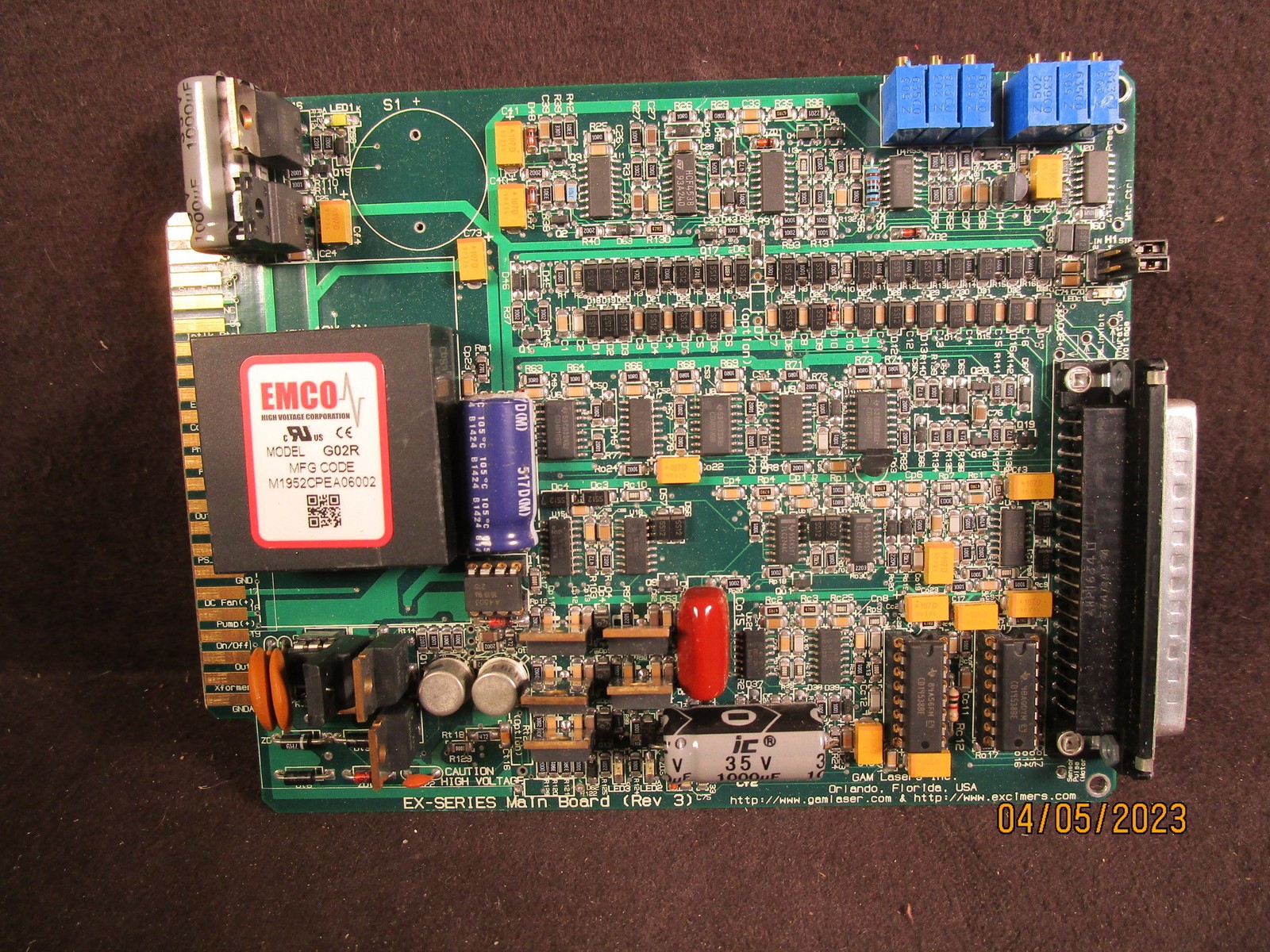 GAM Laser EX Series Main Board Lot 1