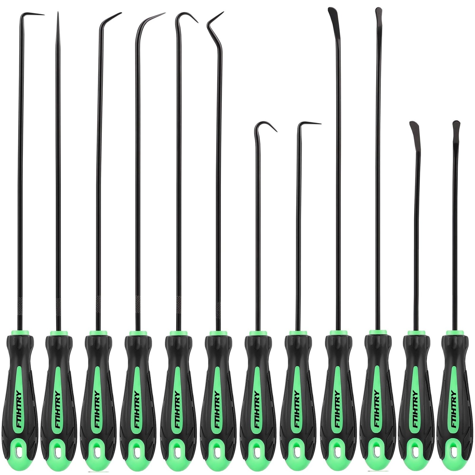 FTIHTRY 12-Piece Pick and Hook Tools Set, Tool Set Car Auto Oil green