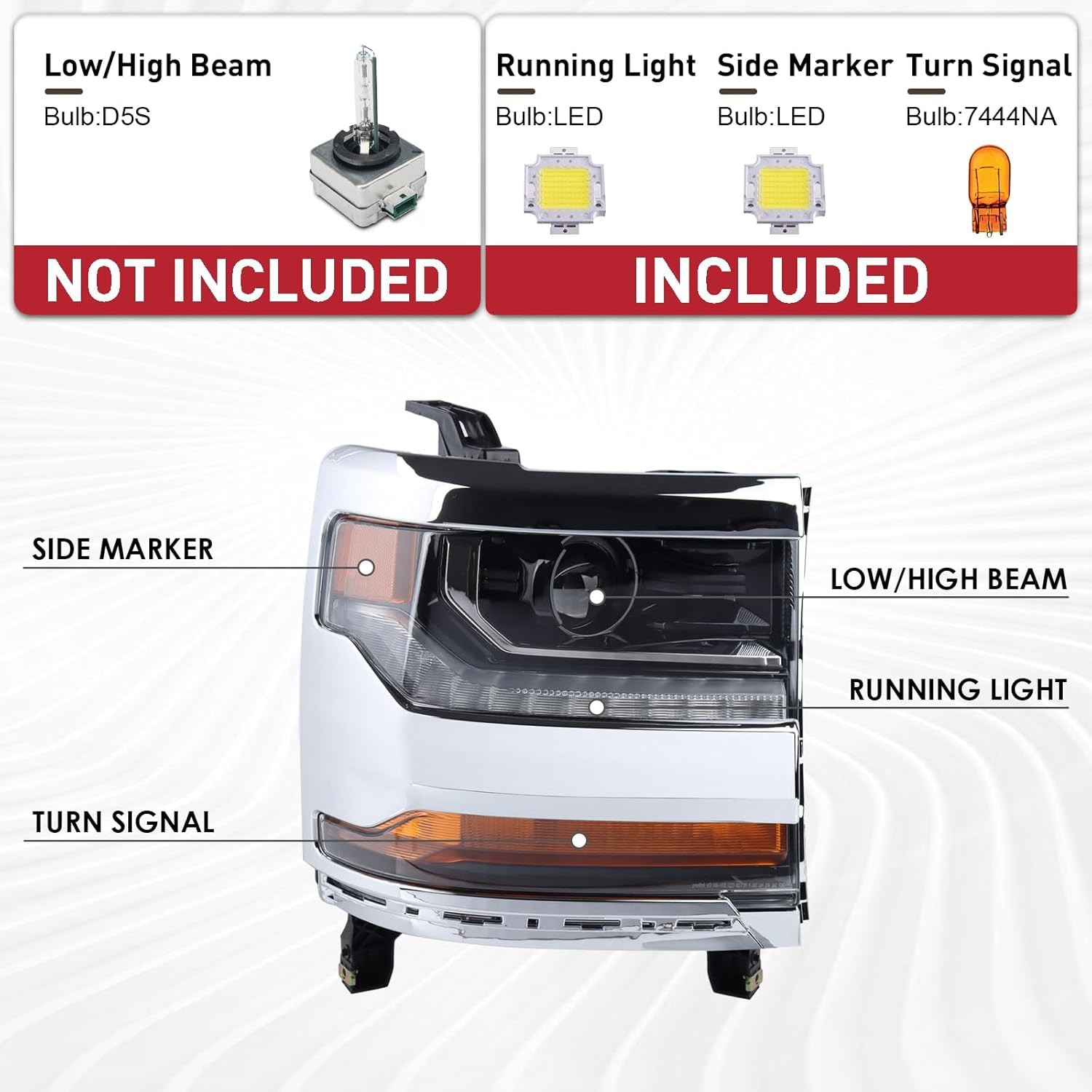 Chevy Silverado LED Headlight Right 2016