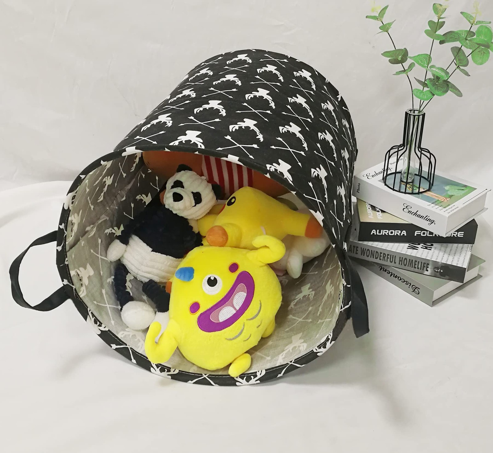 KUNRO Round Laundry Gift Basket Storage Hamper, Clothes Storage Organizer Bin...