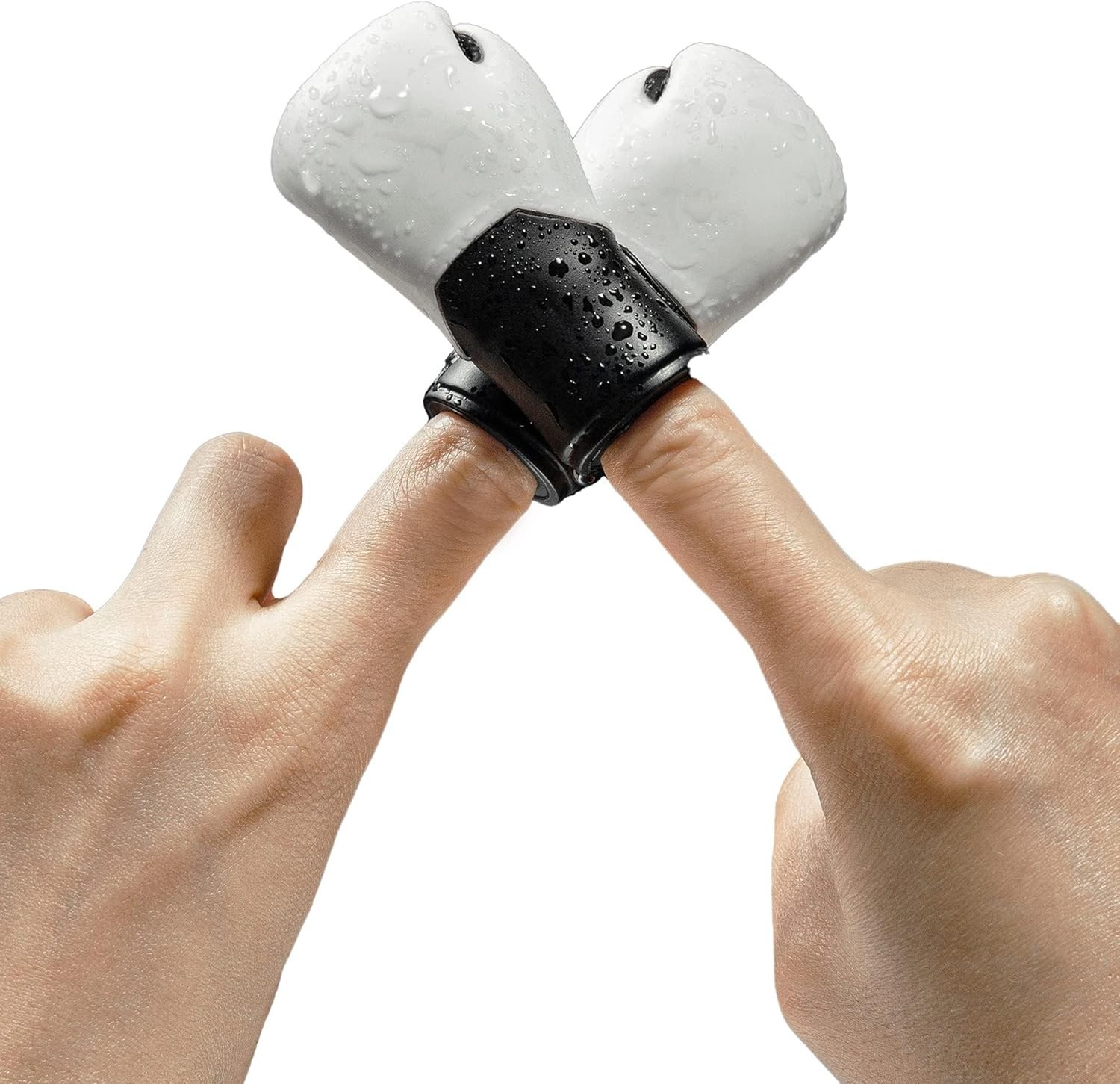 2-Piece Set of White Mini Boxing Gloves Puppets - Perfect for White Elephant