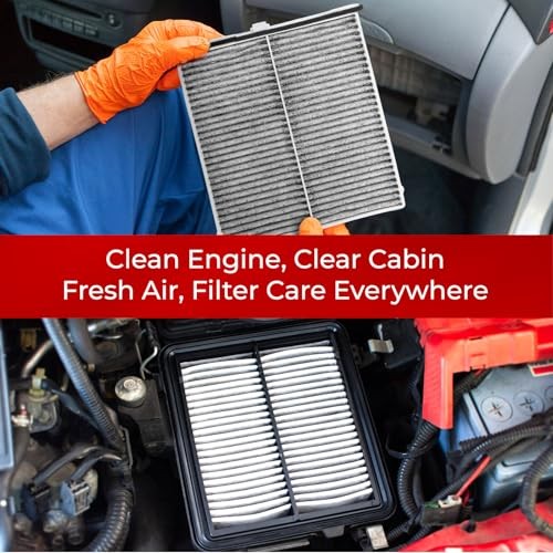 Engine & Cabin Air Filter Kit Compatible with 2014-2018 Mazda 3, 2014-2021