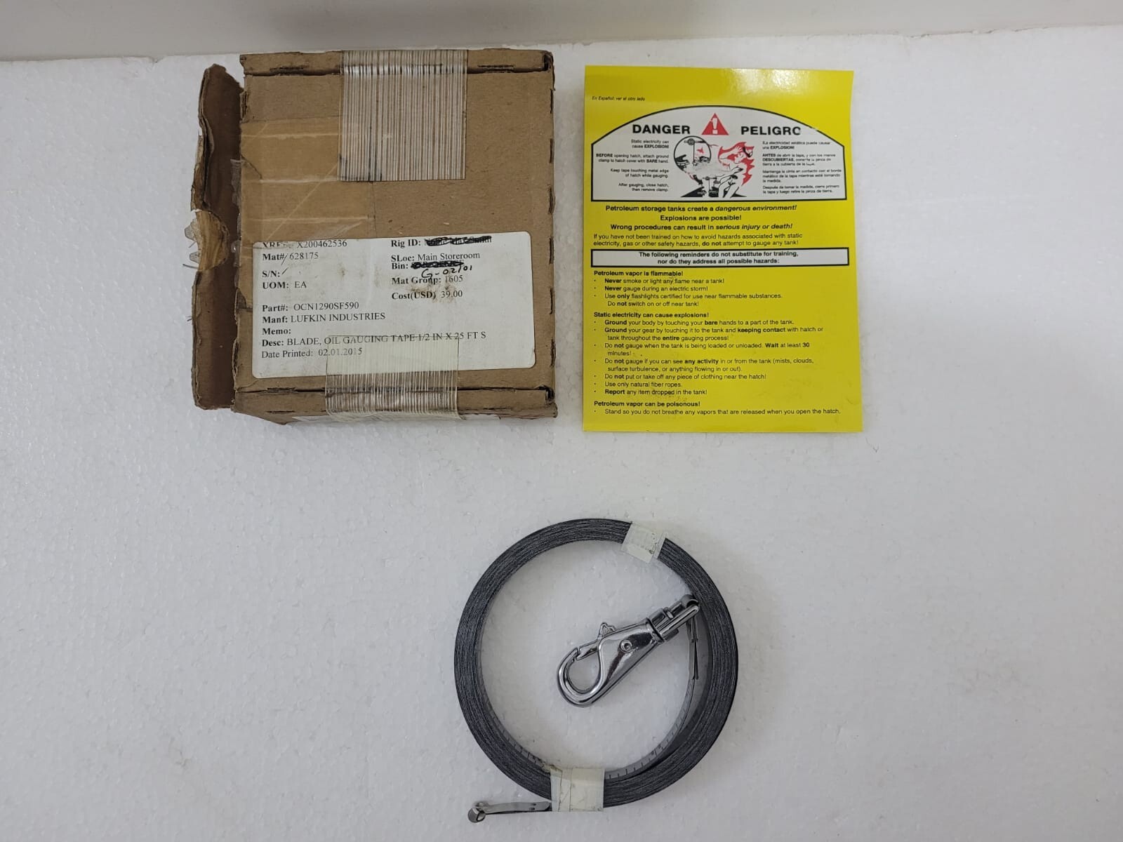 LUFKIN OCN1290SF590 BLADE OIL GAUGING TAPE 1/2 INCH 25 FT MADE IN USA NEW