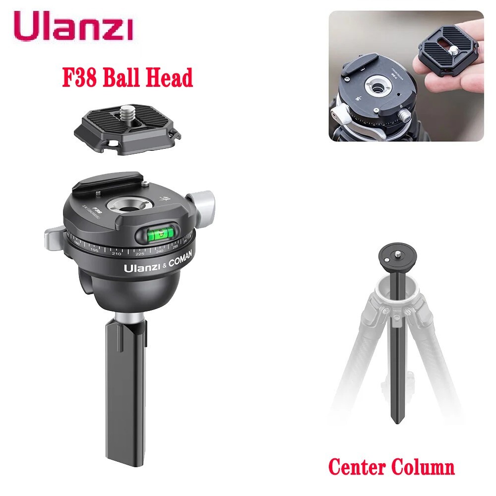 Ulanzi 1/4 Center Colum / F38 Ball Head Quick Release for ZERO Travel Tripod