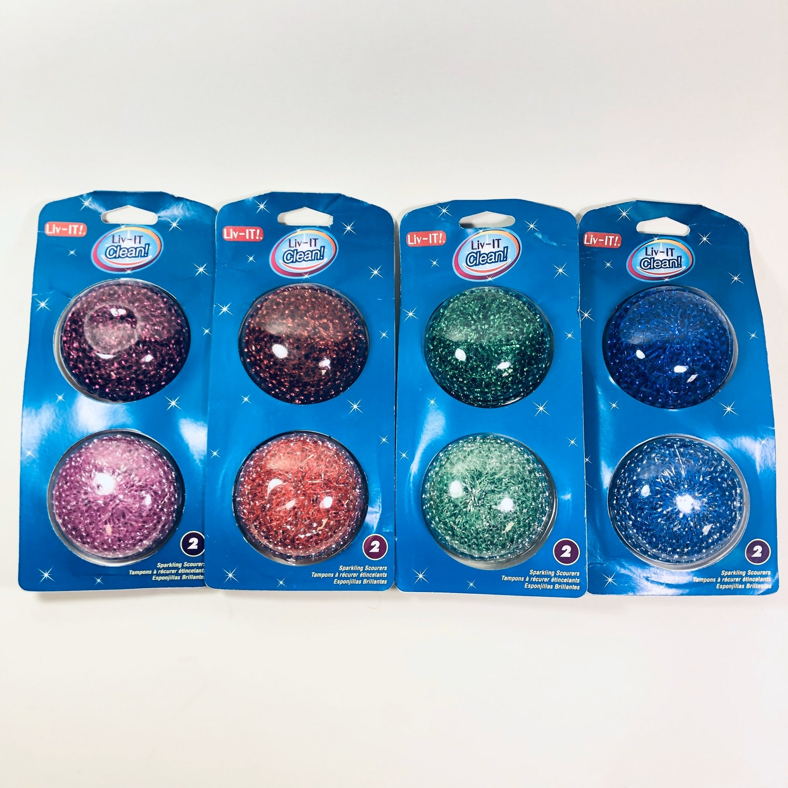Liv-It Clean! 2 Pack Sparkling Scourers in Assorted Colors