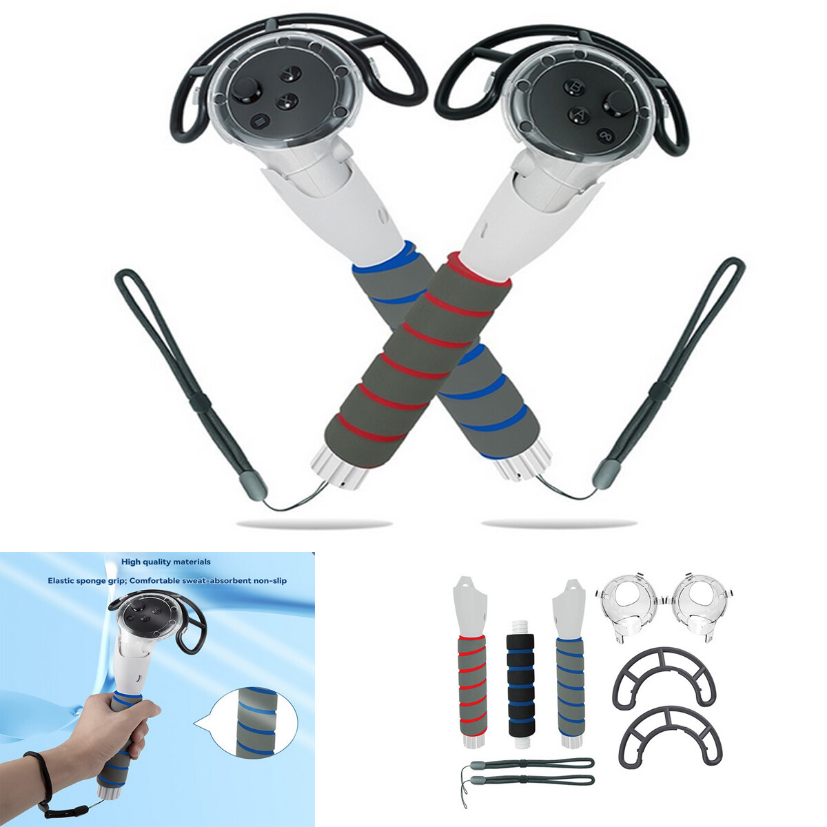 Expansion VR Handle Grips For Quest 3 VR Controller Golf Stick Long Grip Accesso