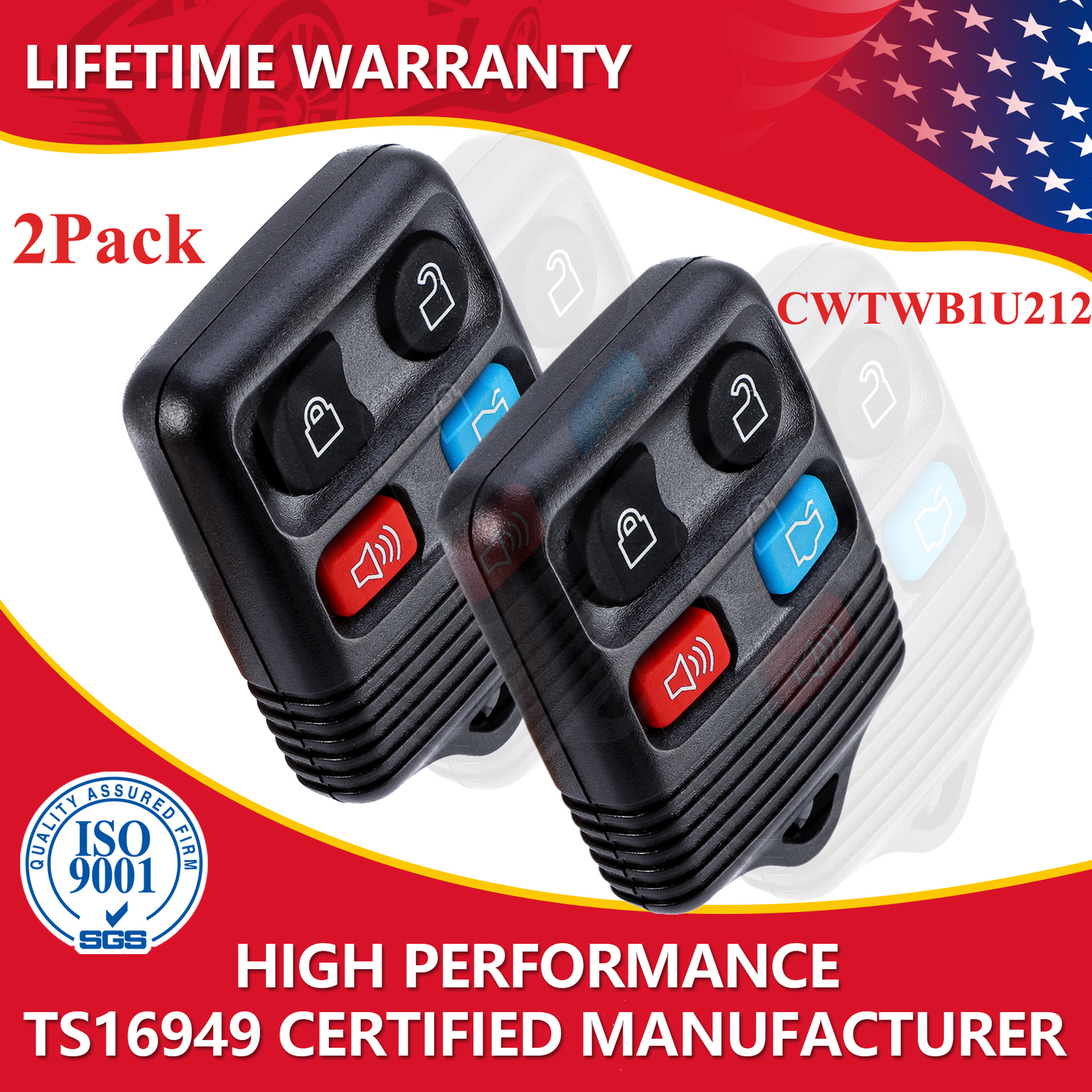 4 Button Keyless Entry Remote Control Fob Clicker Transmitter For Ford Lincoln