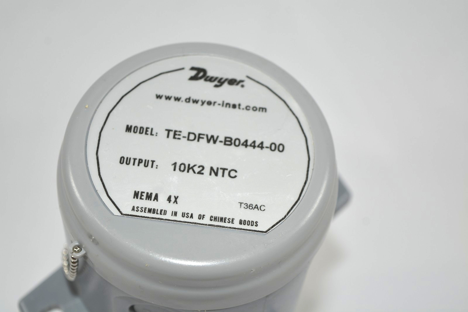 Dwyer TE-DFW-B0444-00 10K2 NTC Temp Sensor