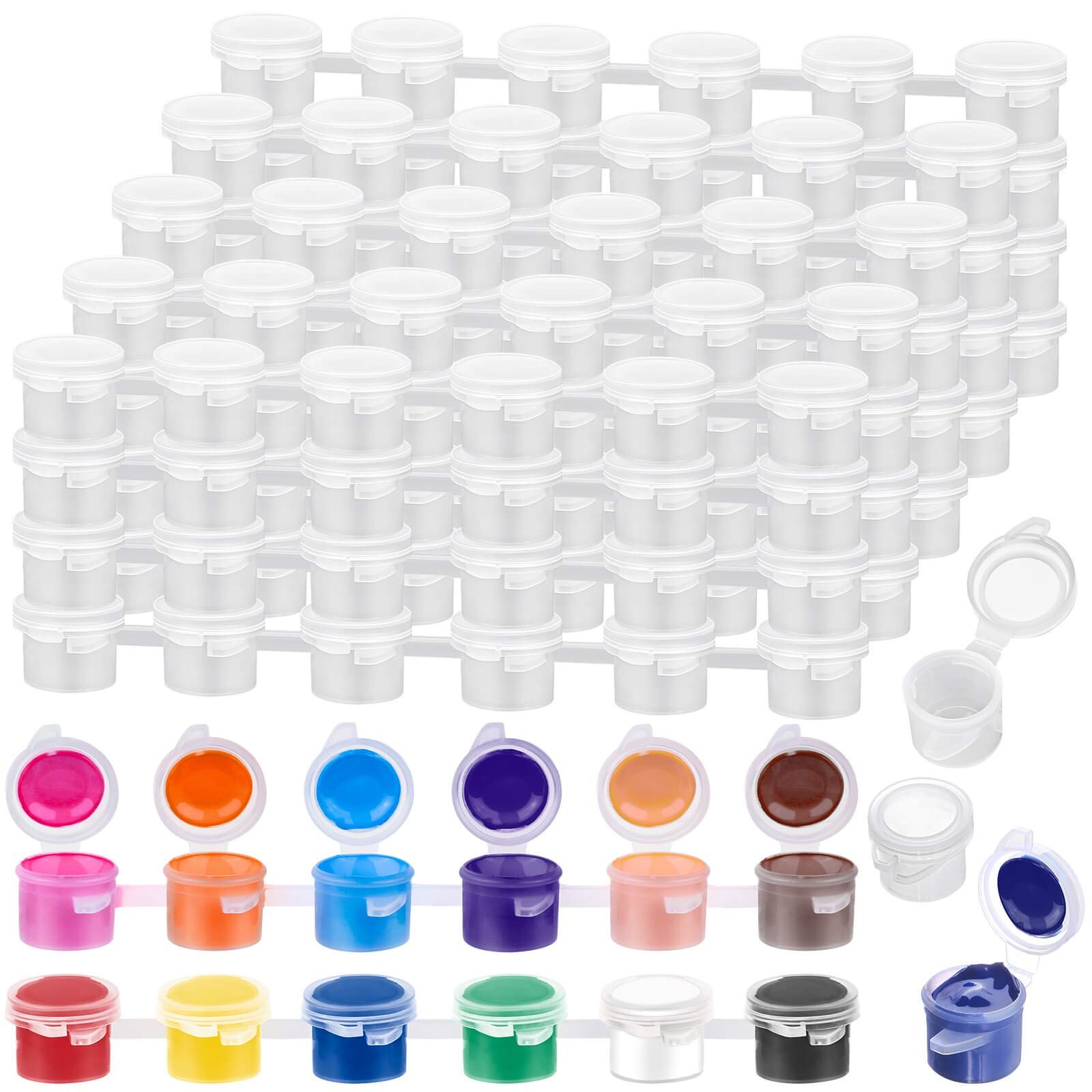 240-Piece Empty Paint Pot, 40 Strips Acrylic Mini Paint Container Strip Stora...