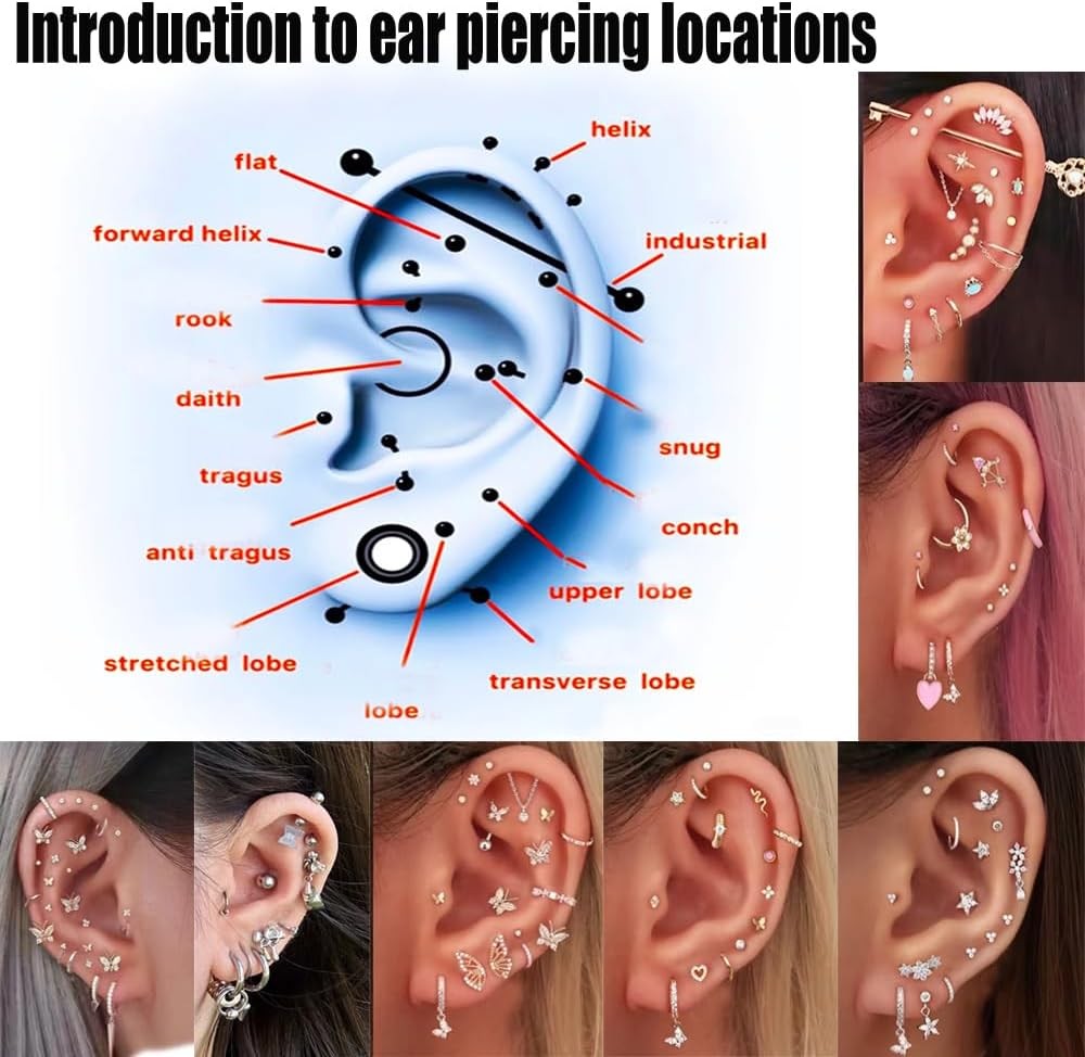 Ear Piercing Kit, 2 Pcs Disposable Gun with Silver -3mm