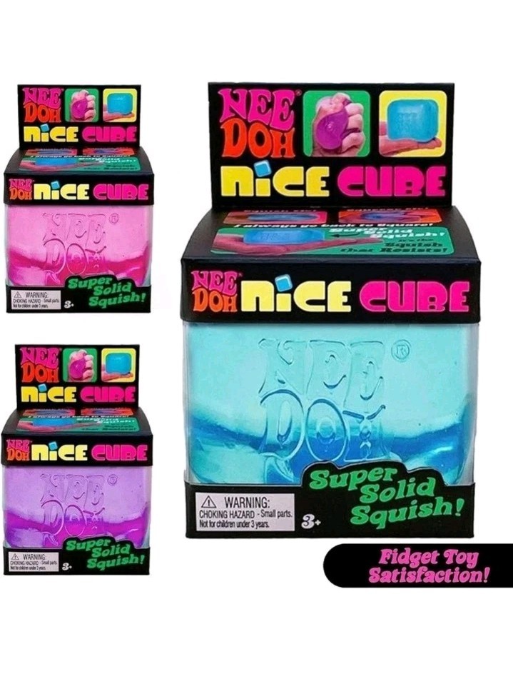 Nee Doh Nice Cube Super Solid Squish! - Blue Purple Or  Pink - Brand New! USA