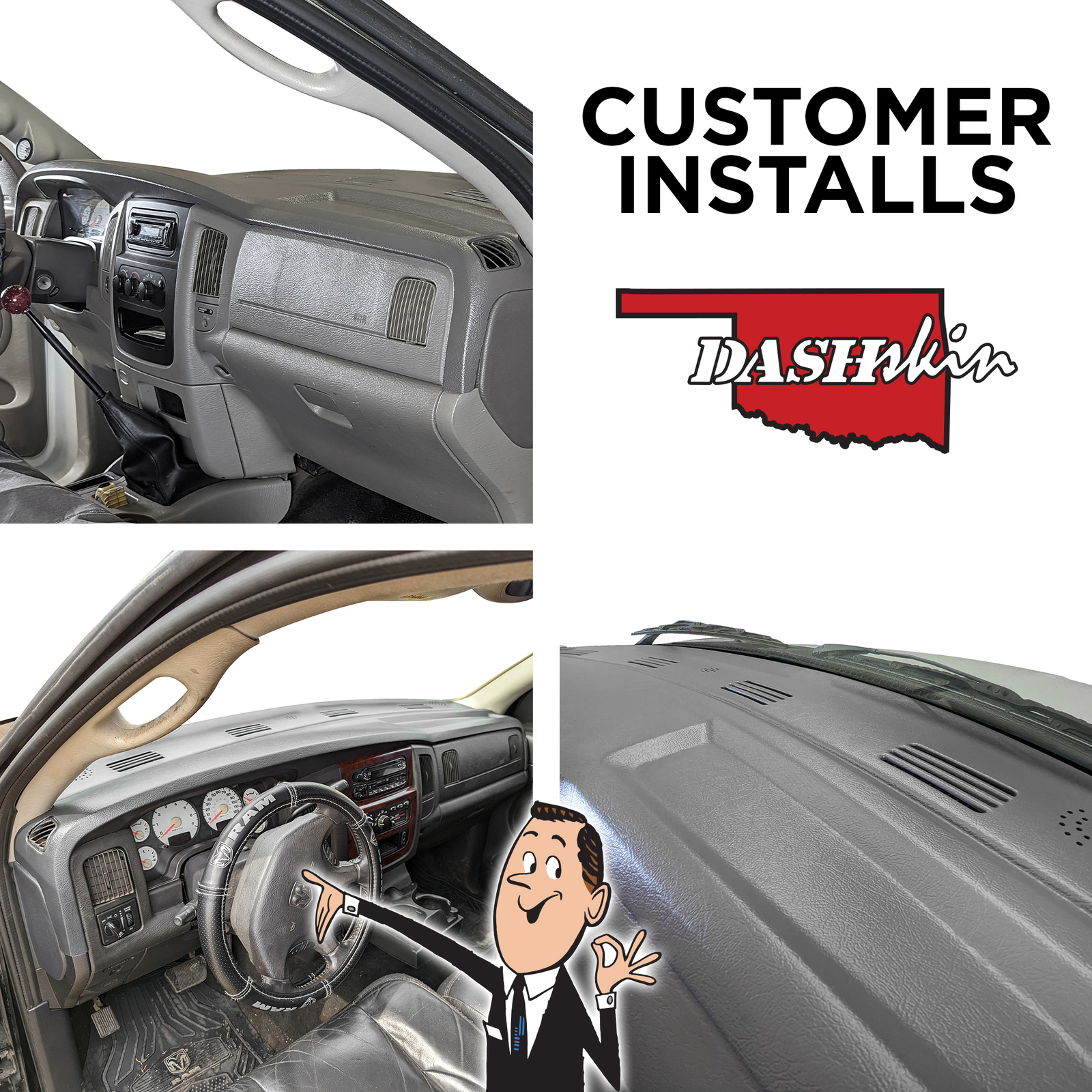 Half Dash Cover for 2002-2005 Dodge Ram in Neutral Unmatched Black