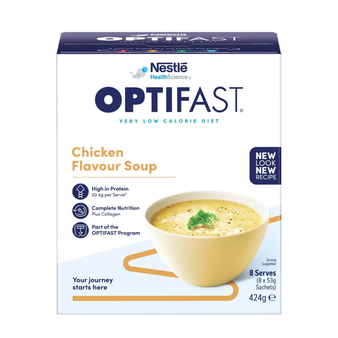 Optifast VLCD Low Calorie Diet Weight Loss Chicken Flavour Soup Sachet 8x53g