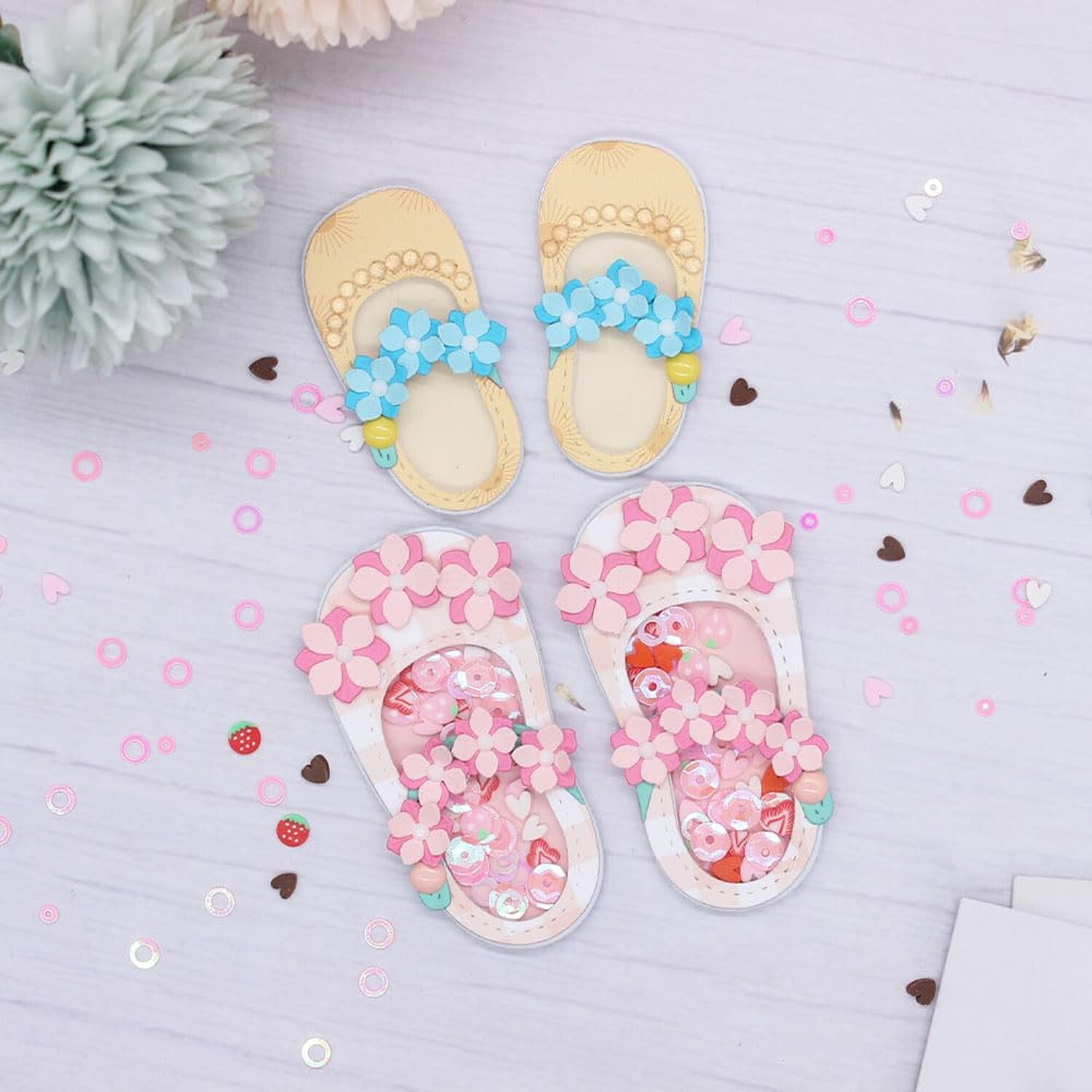 KSCRAFT Cute Shoes Shaker Metal Cutting Dies Stencils for DIY Scrapbooking De...