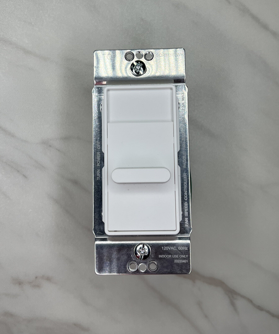 Square D X Series 3 Speed Ceiling Fan Slide Control - Single Pole 2.5 Amps (A1)